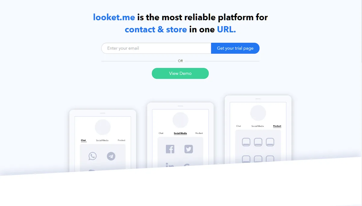 Laman utama platform looket.me